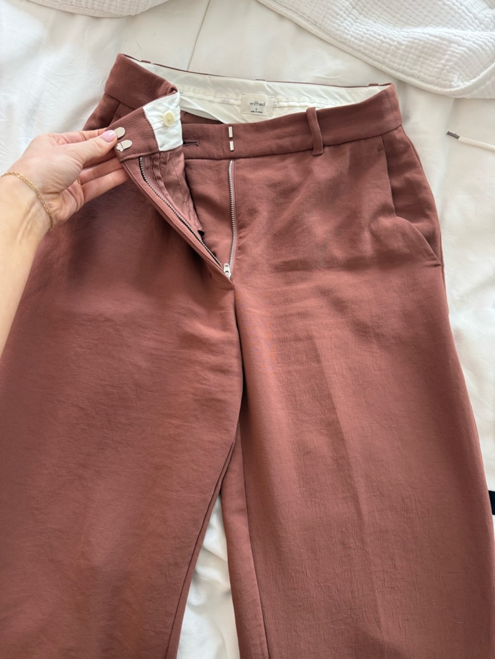 Like New Wilfred Mocha Mauve Wide-Leg Trousers